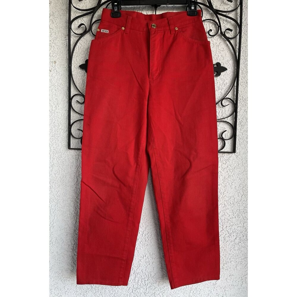 Vintage Escada Straight Leg, High Waisted Jeans - Size 38/ US 8 - Red